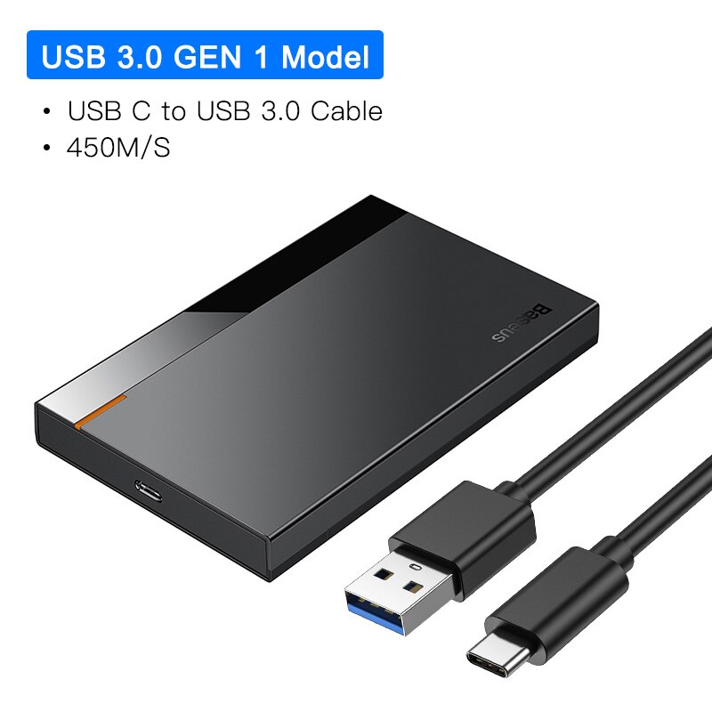 Baseus – boîtier pour disque dur SSD 2.5 pouces, SATA vers USB 3.1, adaptateur, Type USB C: USB C 3.0
