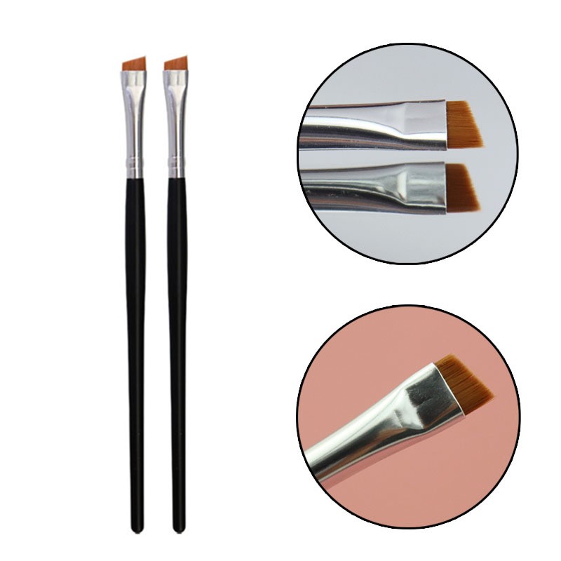 Flacher Augenbrauenpinsel, ultradünne Augenbrauen, machen-hoch-Pinsel, Eyeliner-Pinsel, dünner Eyeliner, Augenbrauenkontur, Concealer, Schönheitspinsel-Werkzeug: Blau