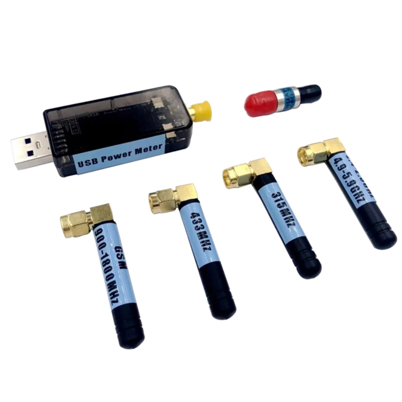 -USB RF Power Meter V3.0 100K To 10GHZ -55 To +30Dbm Prestored 9 Attenuation Curves 0.96Inch Color Display