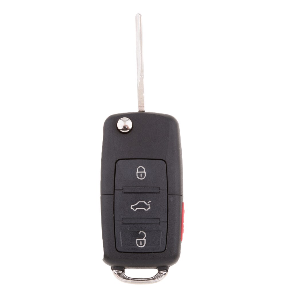 Llave de coche plegable a distancia negra para VW Bora Passat Golf Jetta Sharan Touran