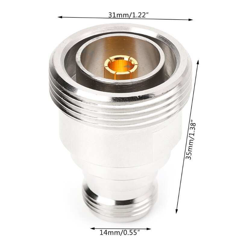 Kit 4 Adaptateurs Coaxiaux RF N Vers L29 7/16 DIN 50 Ohm - Cuivre, Laiton Plaqué Or, Fréquence 0-3 GHz