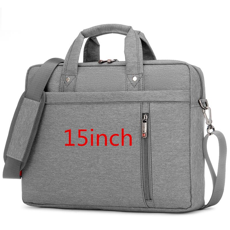 Office Business Briefcase Nylon Laptop Bag 13 14 15 17inch Macbook Notebook Tablet Gray Black Pink Waterproof: grey 15inch