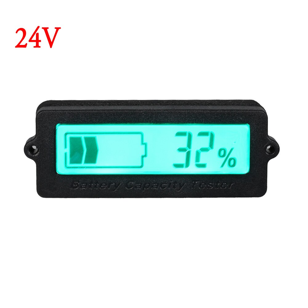 Auto 12V-48V Lead-acid Lithium Blue LCD Voltmeter Meter Car Battery Capacity Analyzer Monitor Motorcycle Tester Indicator: 24V