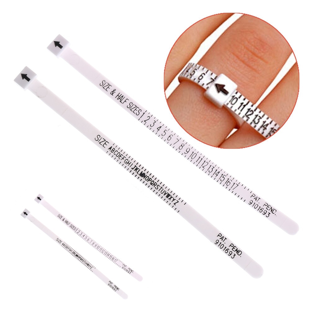 UK US Ring Sizer Scale Gauge Finger Stick Mandrel Measurement Jewelry Tools Check Size Perimeter: app 11.5cm