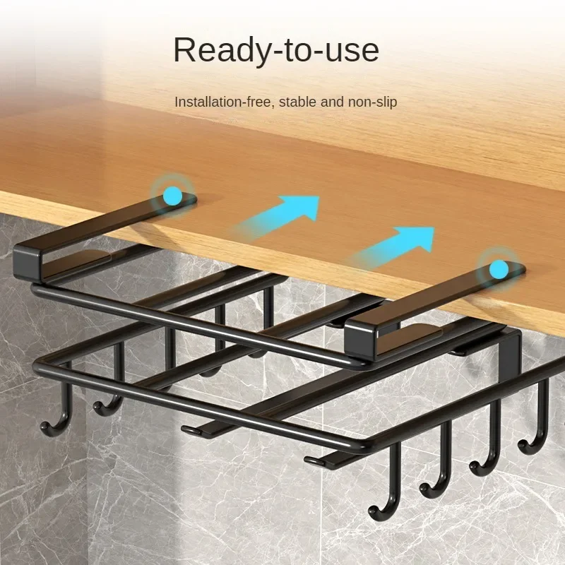 Keuken Ophangen Organizer Rek Met Haken Onder Kast Papieren Handdoek Lappen Hanger Snijplank Pot Cover Houder Opbergplank