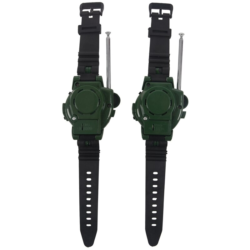 1 paar lcd-radio, 150m horloges, walkie-talkie, 7 in -in -1 kinderhorloge, radio, buitenintercom, speelgoed (kleur: groen)