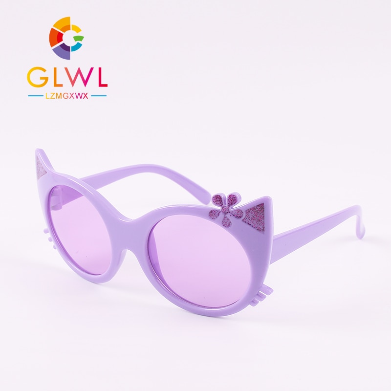 Kattøye solbriller barn små briller sol baby jente overdimensjonert skygge barn rosa solbriller speil fargede linser vintage stil