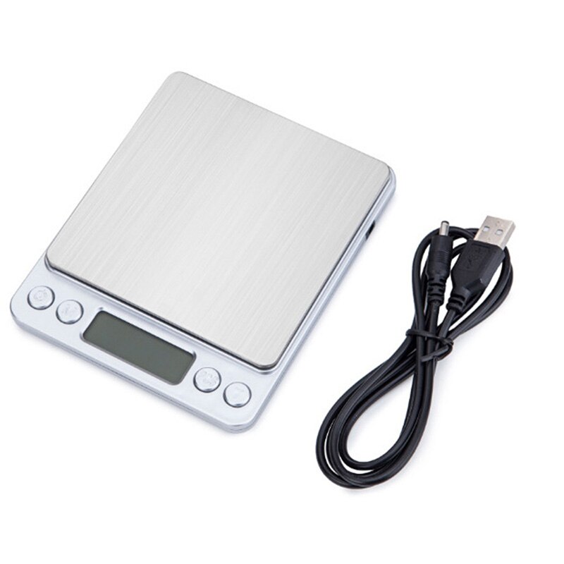 500g/1kg/2kg/3kg 0.1g Digital Electronic Scale Stainless Steel Precision Kitchen Food Scale With USB Weighing Measuring Tools
