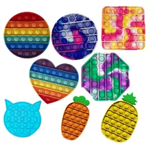 Fidget Toys Anti-Stress Push PopIt Bubble Sensory Rainbow Fidget ToyRestore Emotions Stress Reliever Toy for OCD Anxiety