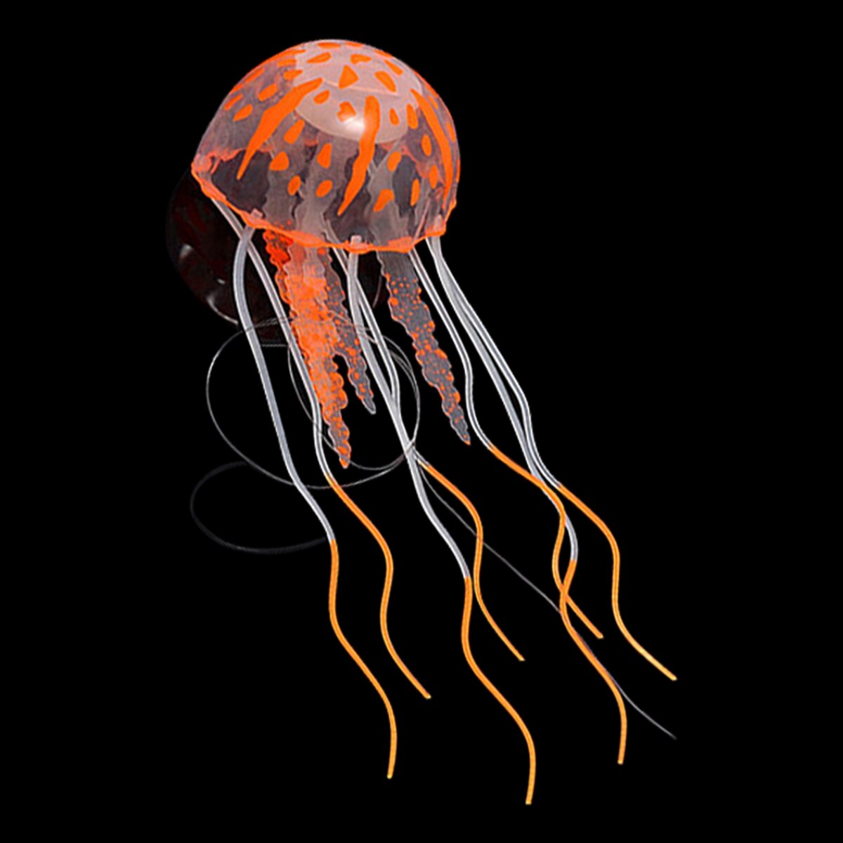 1PC Silicone Simulated Jellyfish Decoration Luminous Artificial Vivid Jellyfish Aquarium Decor Fish Tank Landscaping Ornaments: Orange