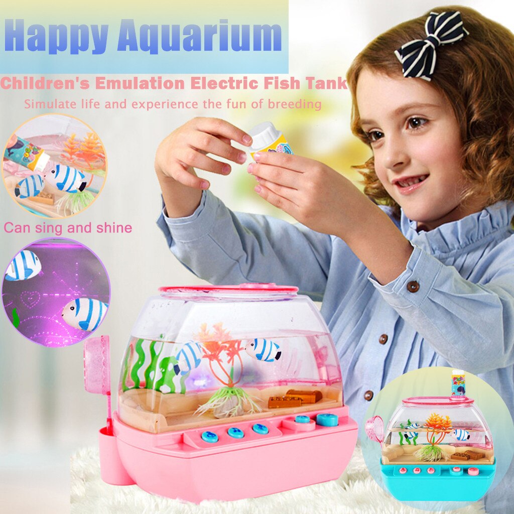 Simulation Electric Fishs Tank Toys Set Interesting Kids Aquarium Fishing Play Toys Interactive Game Children's Birthday