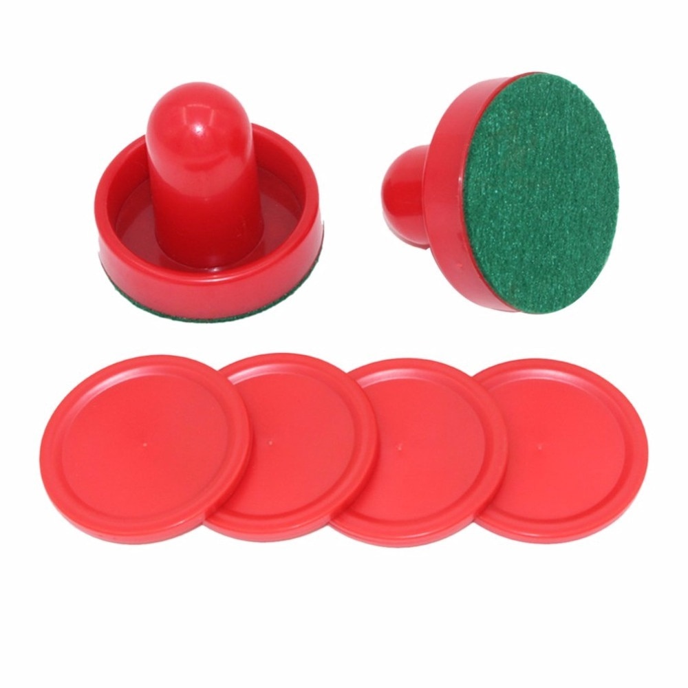 Accesorios de repuesto para Hockey Air Puck Mallet Goalies para mesas de juegos 2x empujadores, 2x fieltro, 4 x Pucks 76mm