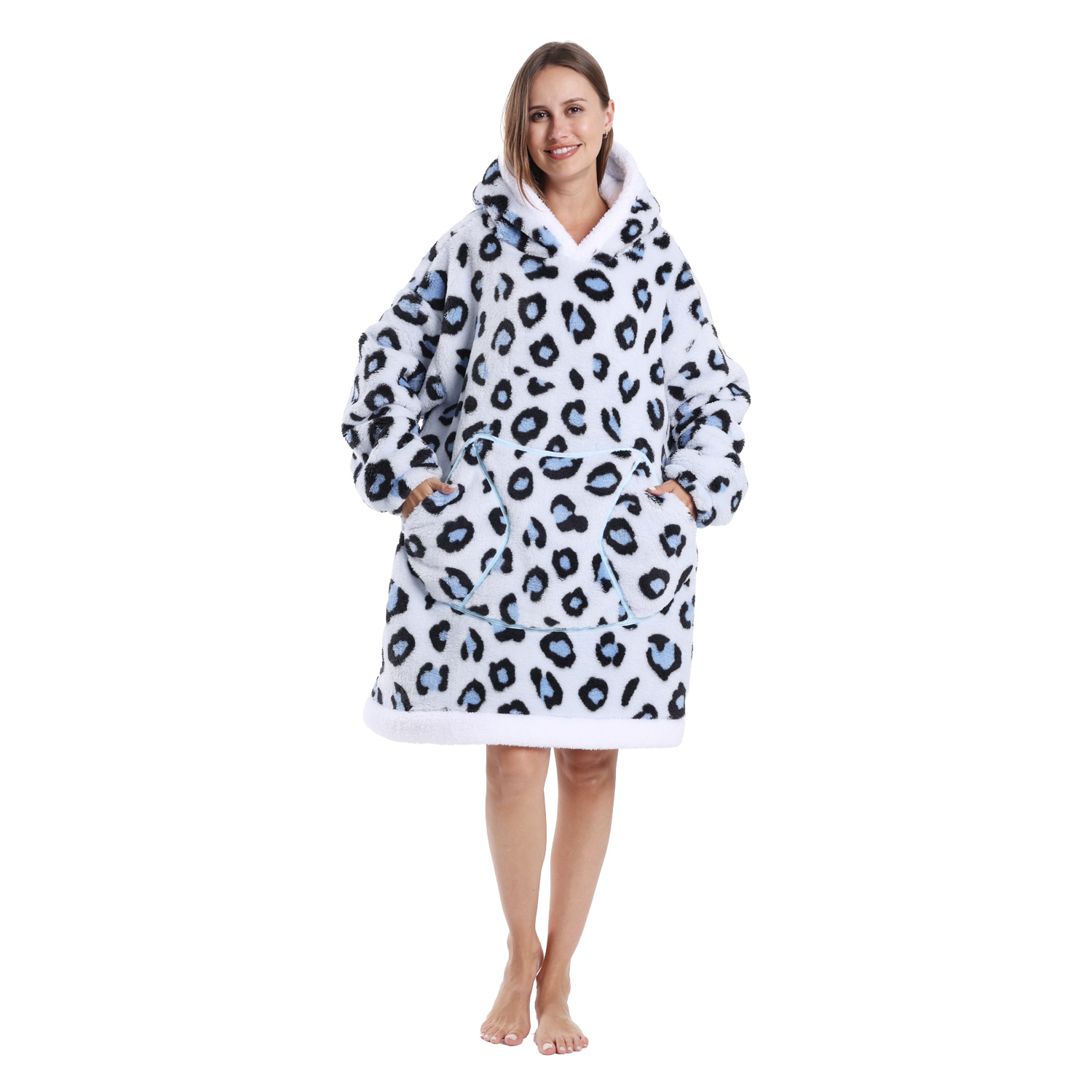 Winter Warm Fleece Fluffy Fuzzy Blanket Hoodie Thick Wearable Blanket Hooded Blanket for Adults Men Women Christmas: Dark Grey