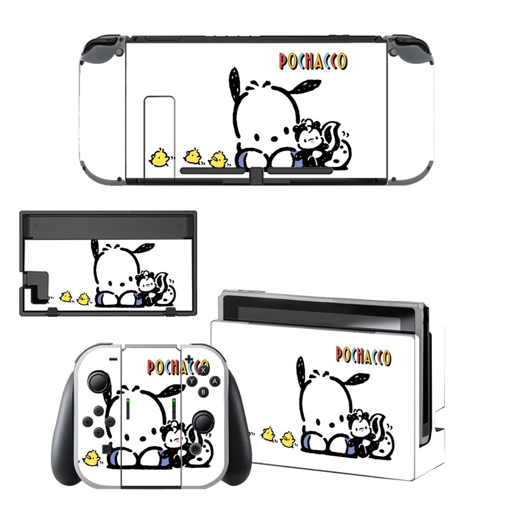 Pochacco-pegatinas de piel para Nintendo Switch, pegatinas de vinilo para consola Nintendo Switch y controlador Joy-Con