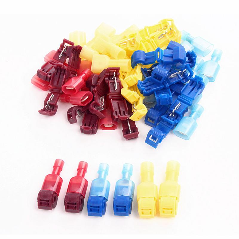 Quick Splice Wire Terminals T-Tap/Male Insulated Electrical Connectors Combo Car Alarm Installation Auto Replacement Parts