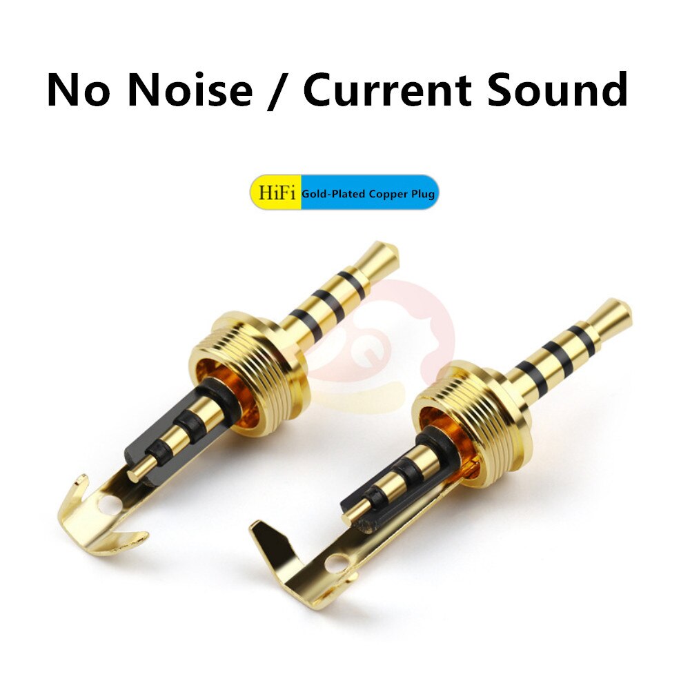 Audio Jack 2.5mm 4 Poles Pure Copper Gold-Plated Plug Headphone Connector General 7.2 Thread DIY Replace Earphone Cable Adapter