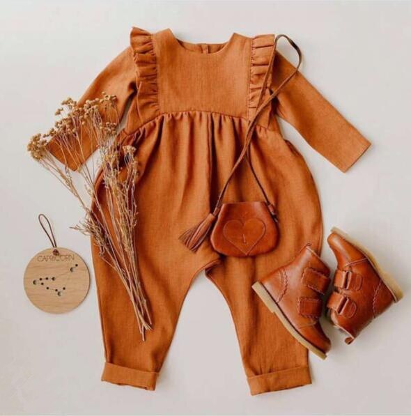 Mono de manga larga para niño pequeño, peto para niño, ropa de otoño para bebé, conjuntos de lino de algodón para niña, traje