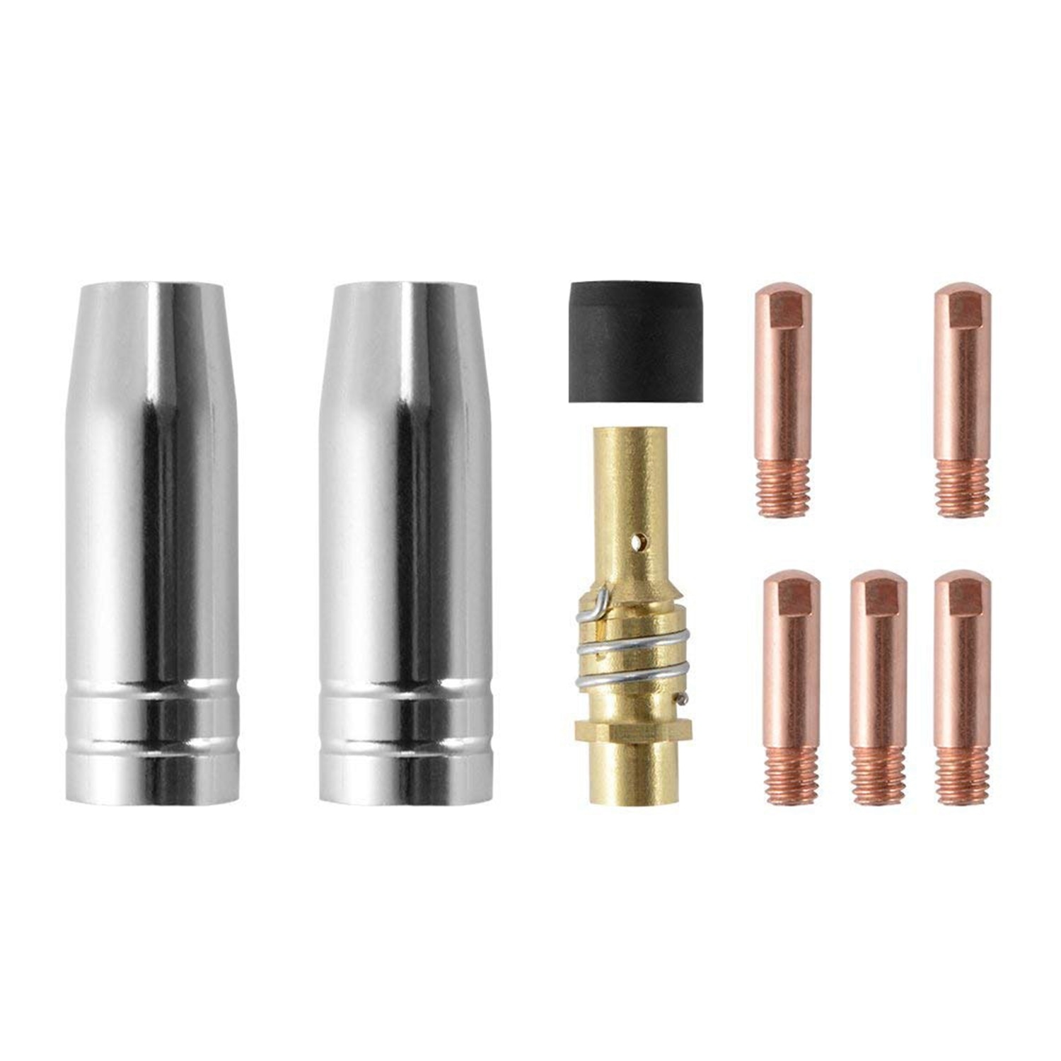 Puntas de contacto de boquilla de soldadura, juego de soporte de conector de Gas M6, Mig/Mag, 15Ak, 0,8x25mm, Ad068 +, 9 unids/set por juego