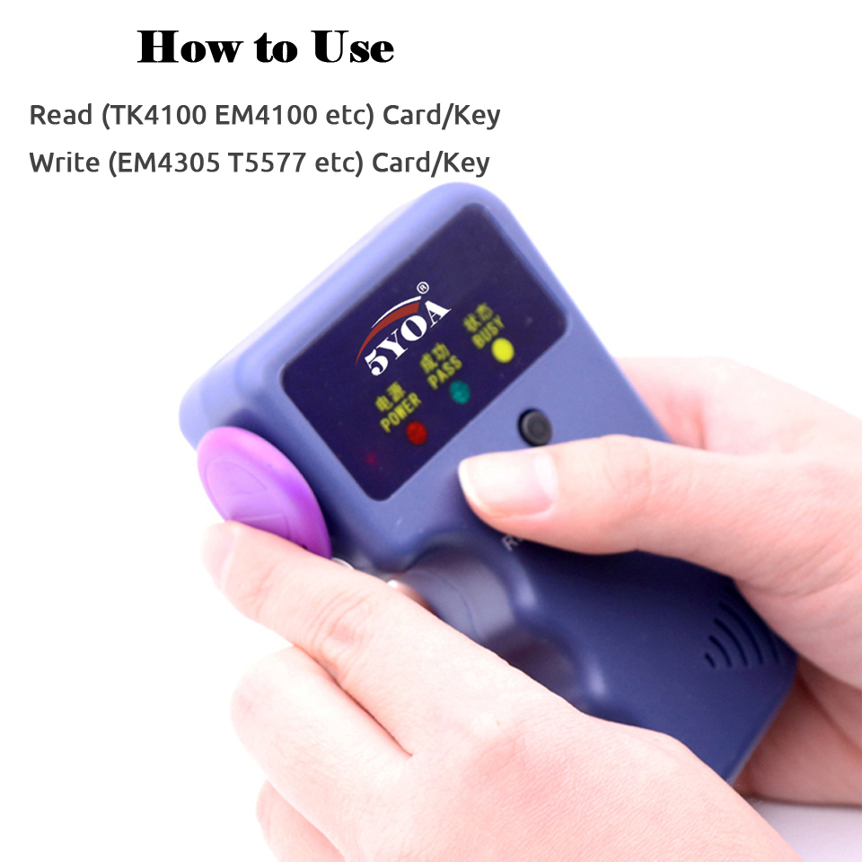Lector de lectura EM4100 TK4100 RFID, 125KHz, copiadora, escritor, duplicador, programador, EM4305, T5577, ID regrabable, etiquetas Keyfobs