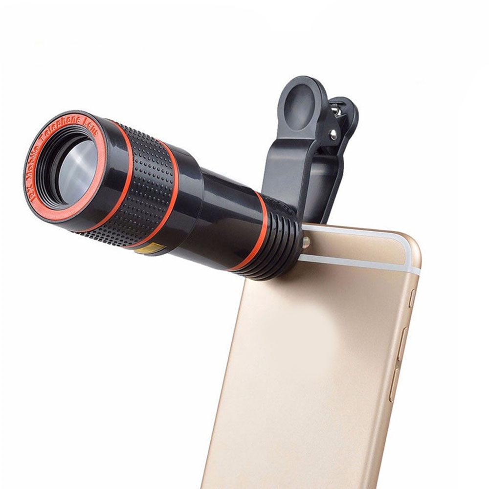 Técnico teleobjetivo Universal externa telescopio Clip para fotografía móvil 12X óptica Zoom para teléfono de la Lente de la cámara