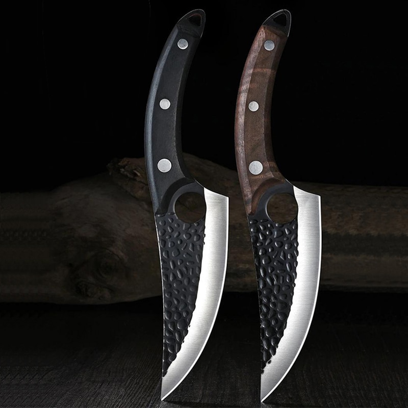 MHNTLOS couteau à désosser de cuisine en acier inoxydable fait à la main, couteau de pêche, couperet à viande, couteau de boucher en plein air