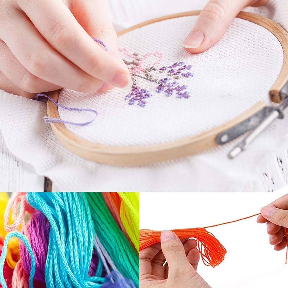 50-200pcs Multicolor Cross Stitch Threads Cotton Sewing Skeins Embroidery Thread Silk Line Floss Skein Kit DIY Sewing Tool Craft