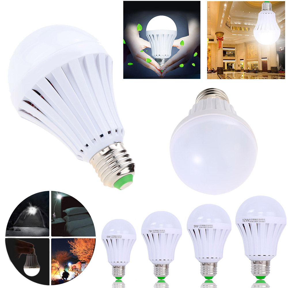 LED Slimme Lamp E27 5 w 7 w 9 w Led Noodverlichting 85-265 v Oplaadbare Batterij Verlichting lamp voor Outdoor Verlichting Bombillas