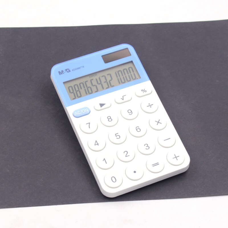 M&G Mini 12 digits Modern Tablet Dual Power Color Calculator Cute Small Solar Calculator School Student