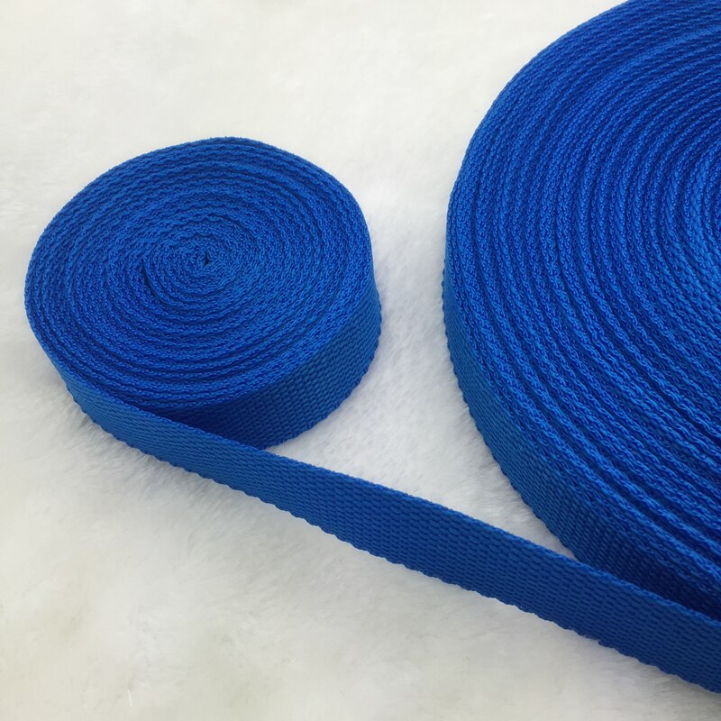 Correa de cinta de nailon para manualidades, 2 yardas/lote, 25mm, para mochila, bolsas de flejado, accesorios para perros: Blue