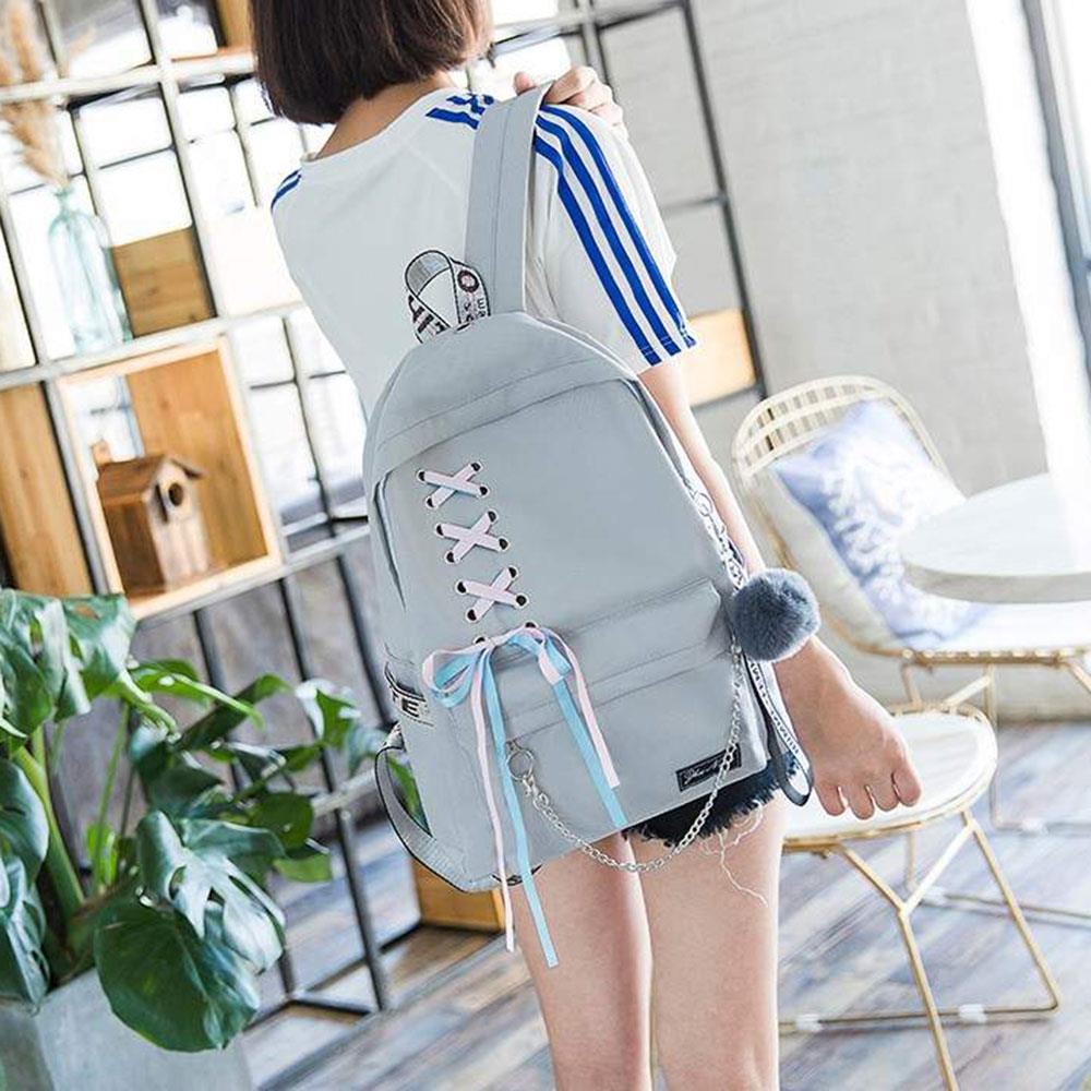 Sac à dos scolaire sacs à bandoulière fête sac à main bal RANSEL femmes balle haut en Nylon populaire voyage dame: Gray Style 1