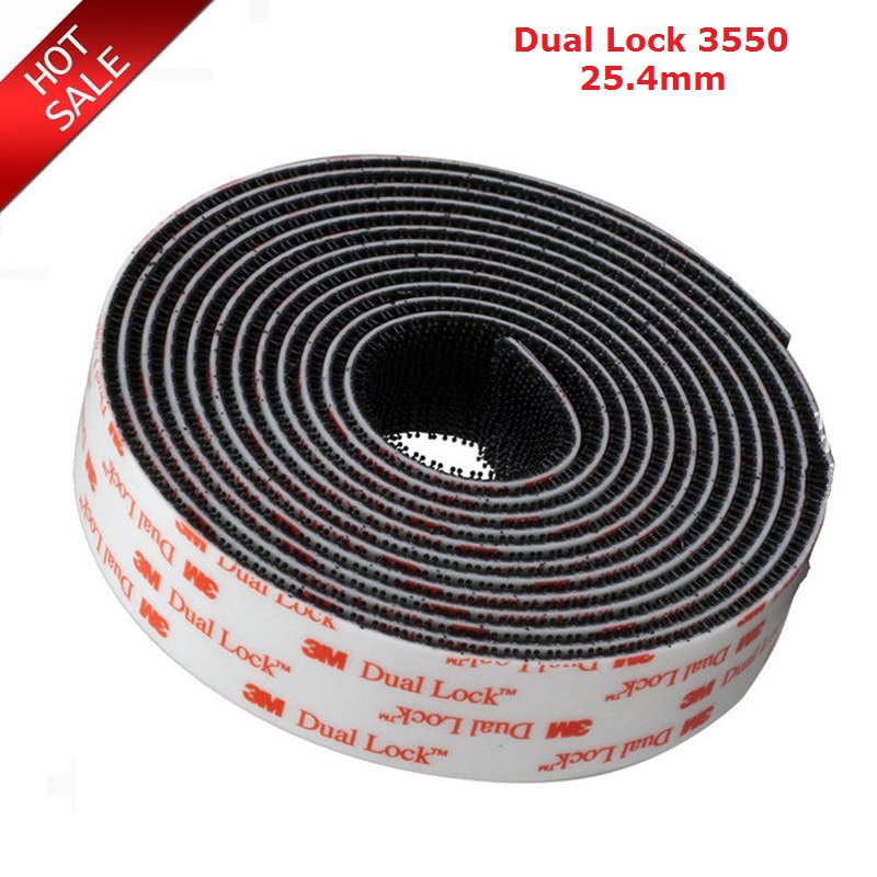 Dual Lock SJ3550 (25.4mm width) Black VHB adhesive tape Reclosable Mushroom Fastener Tape, Type 250 Magic Tape