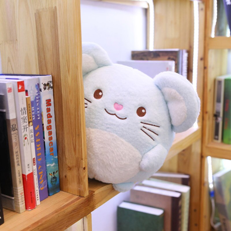 46cm 3D Simulation chats oreiller en peluche jouets Simulation Animal en peluche chat oreiller canapé housse de coussin pour noël: 20cm Mouse blue