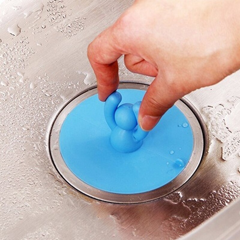 1 stk gummi lille person silikone filter vandstopper afløbsfanger badekar plug badeværelse køkkenvask uddybning gulv afløbsdæksel