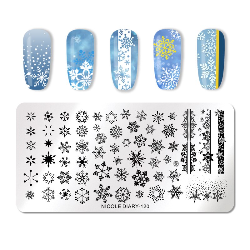 Nicole Diarty Kerst Halloween Stempelen Plaat Bloem Stempel Template Nail Art Image Plate