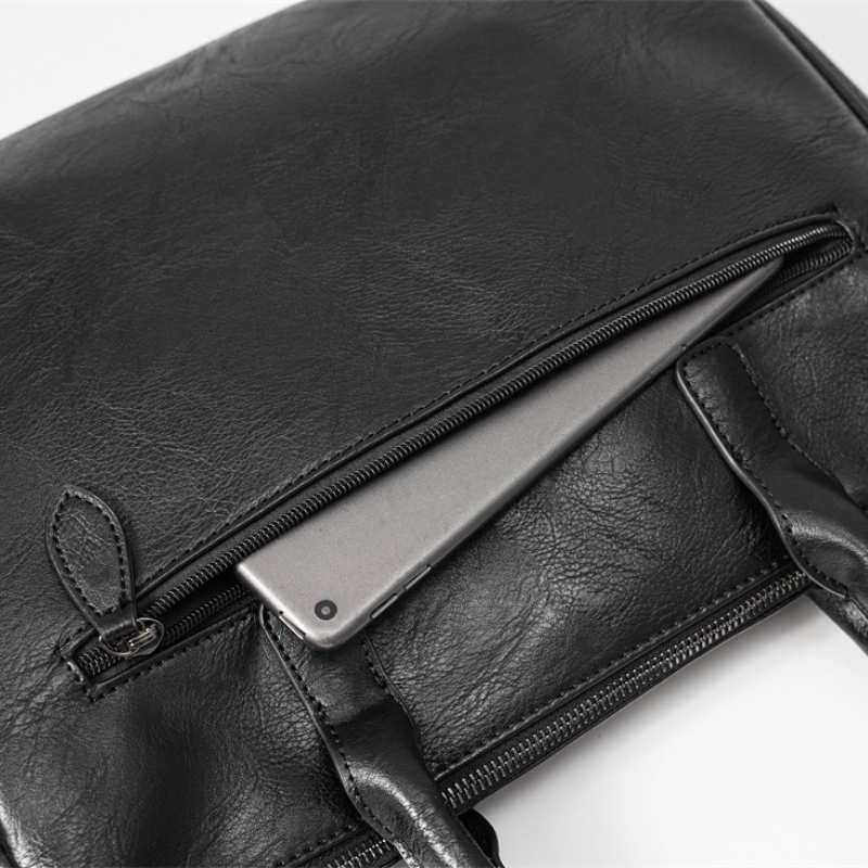 Business Executive Aktetas Man Herenhandtassen Pu-leer Heren Luxe Tote Laptoptassen Schouder Messenger Werktas