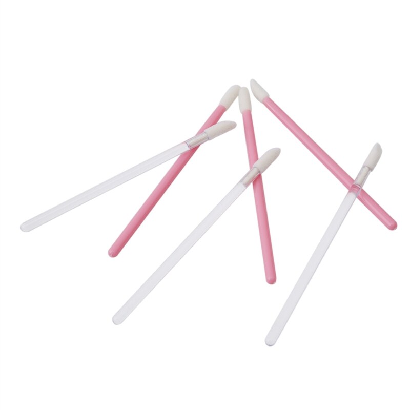 Disposable Lip Brush Stick Lip Gloss Rod Soft Cosmetic Brush Set Pink Makeup Brushes For Lip Beauty Tools Accessories 50Pcs