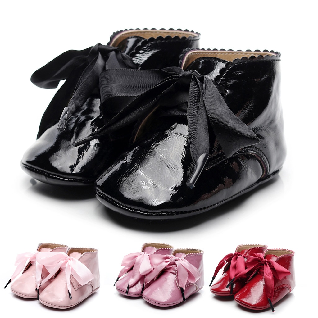 MUQGEW Lakleer Meisjes Prewalker Zachte Zool Lederen Baby Schoenen Laarzen Cartoon Schoenen Eerste Wandelaars Schoenen Booties Py4