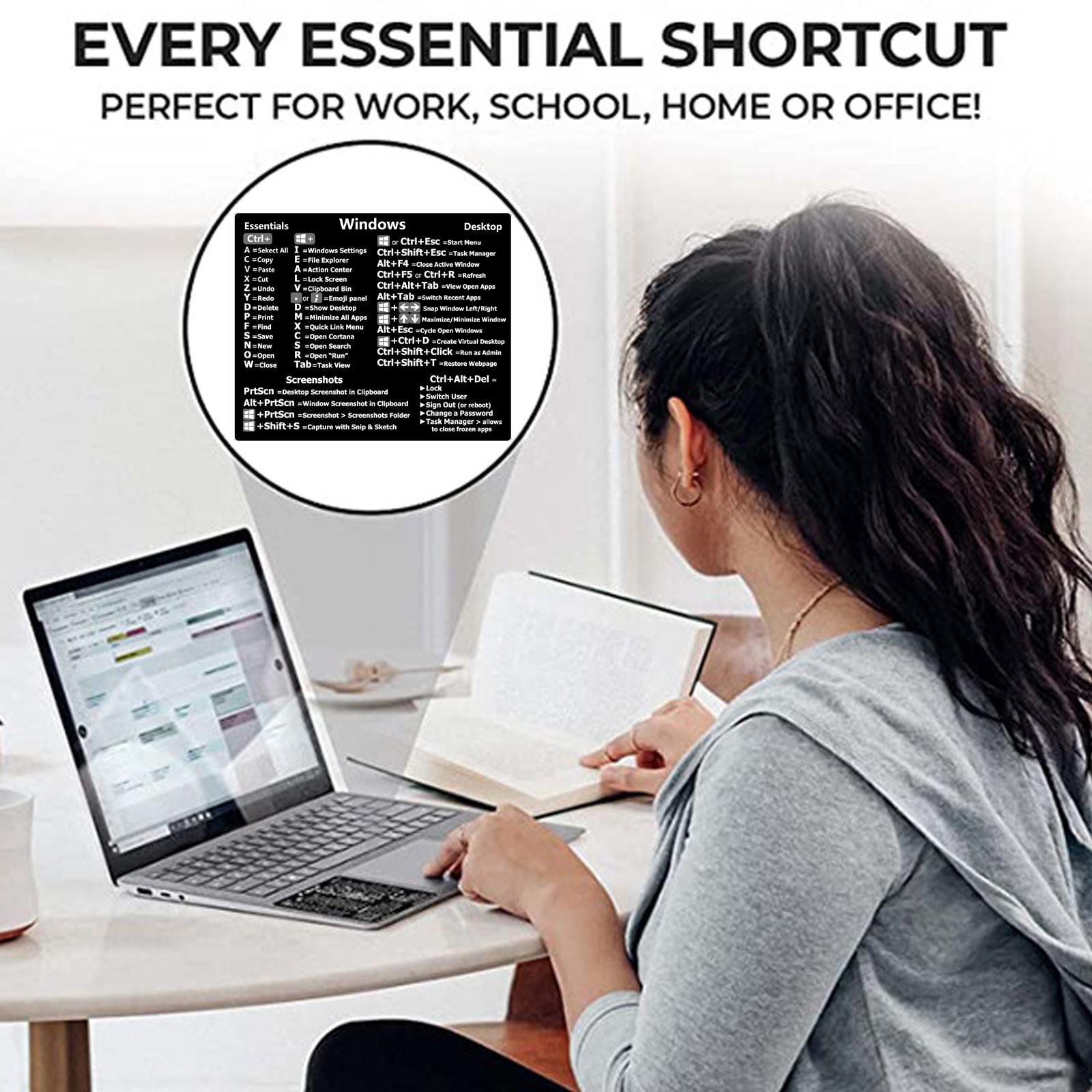 Autocollant de raccourci de clavier Hotkey pour PC Windows, adhésif de référence pour Apple MacPhotoshop Desktop pour Windows ou Word Excel