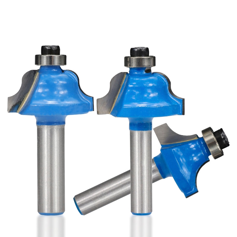 CMCP 1 pièces 6.35mm 8mm tige bois routeur Bits carbure CNC fraises coin arrondi outils de coupe de bois