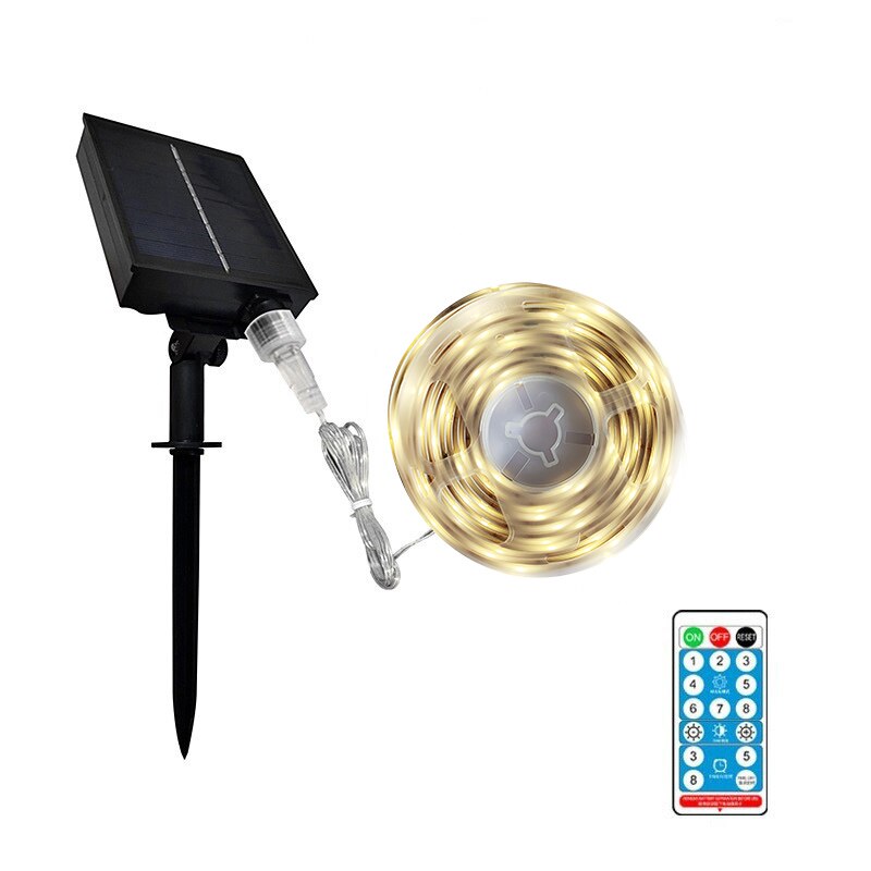 Gylbab-tiras de luces LED solares, 8 modos, Control remoto, 3 m6m12m 90, exterior, impermeable, noche, para garaje, césped y jardín
