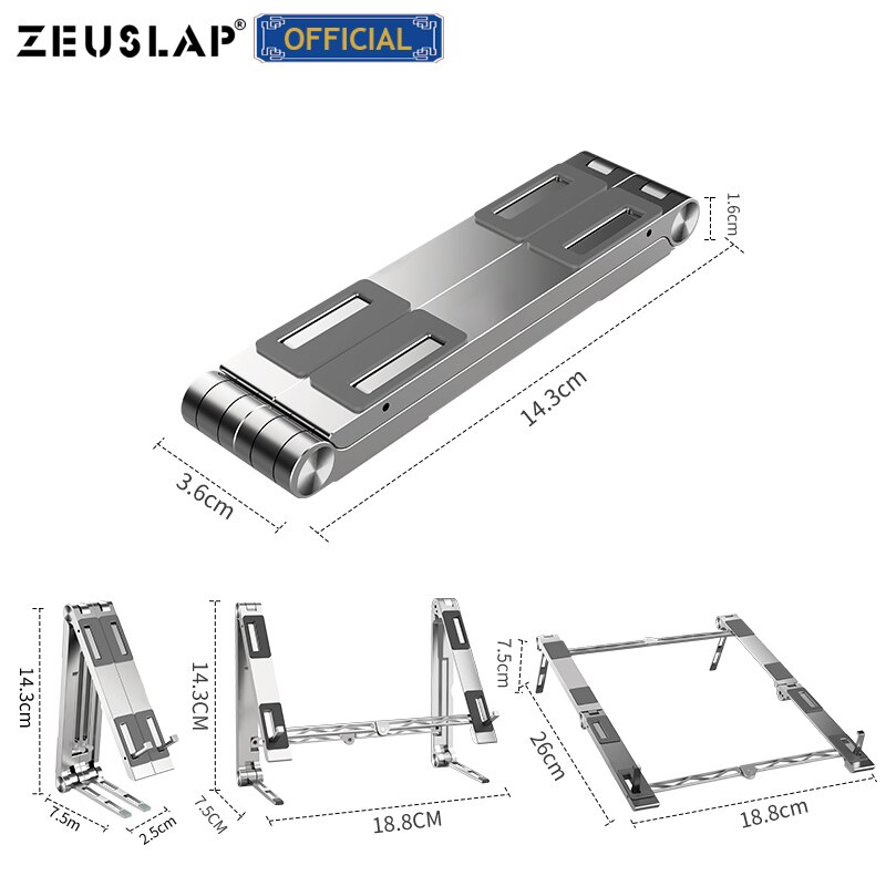 Zeuscloth supporto per Monitor portatile pieghevole Tablet da scrivania Base per Notebook supporto per Laptop supporto per MacBook Air Pro Mac PC Computer