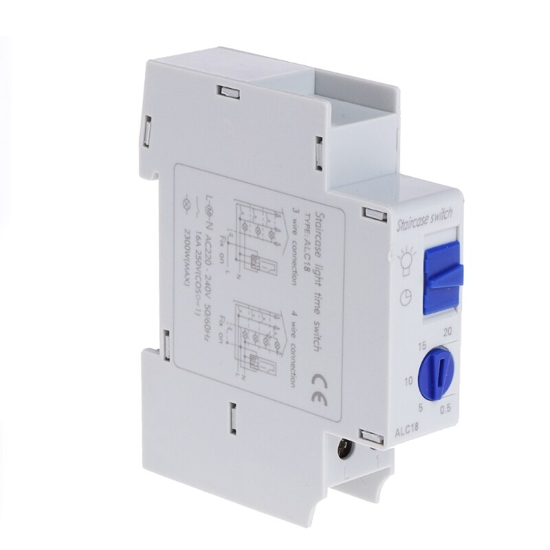 Din skinne trappe belysning timer skifte timer relæ 220 vac 16a bruges til korridorbelysning alc 18