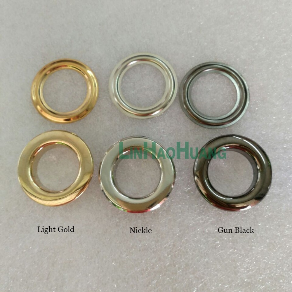 50sets/lot No Sew metal brass eyelets with washer 21mm*35mm Big round metal grommets 3color 2017062202