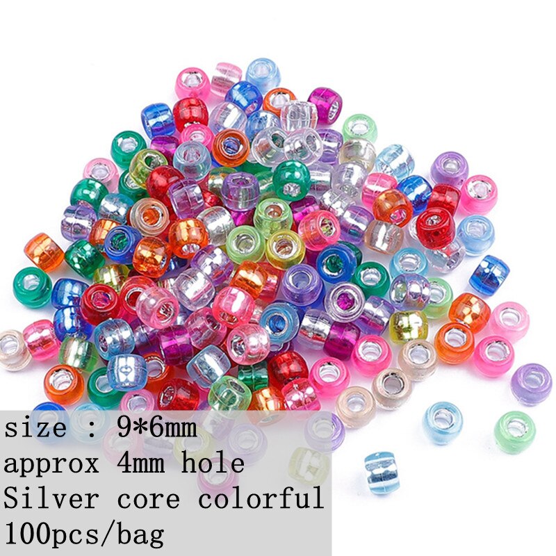 100 stk flerfarvede fletninger hår dreadlock perler hårringe tube manchetter til børn piger drenge frisør styling tilbehør: Nr. .1