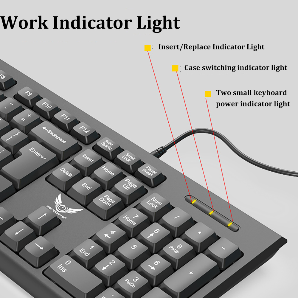 USB Wired Keyboard 104 Keys Standard Keyboard Laptop Gaming Keyboard Membrane Keyboard Ergonomic keyboard For PC Windows Mac OS