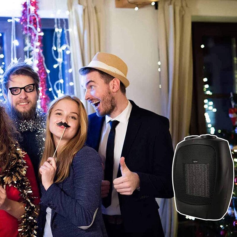 Draagbare Elektrische Kachel, Huishoudelijke Verwarming, Desktop Mini Elektrische Kachel, Voor Indoor En Kantoor (Zwart)