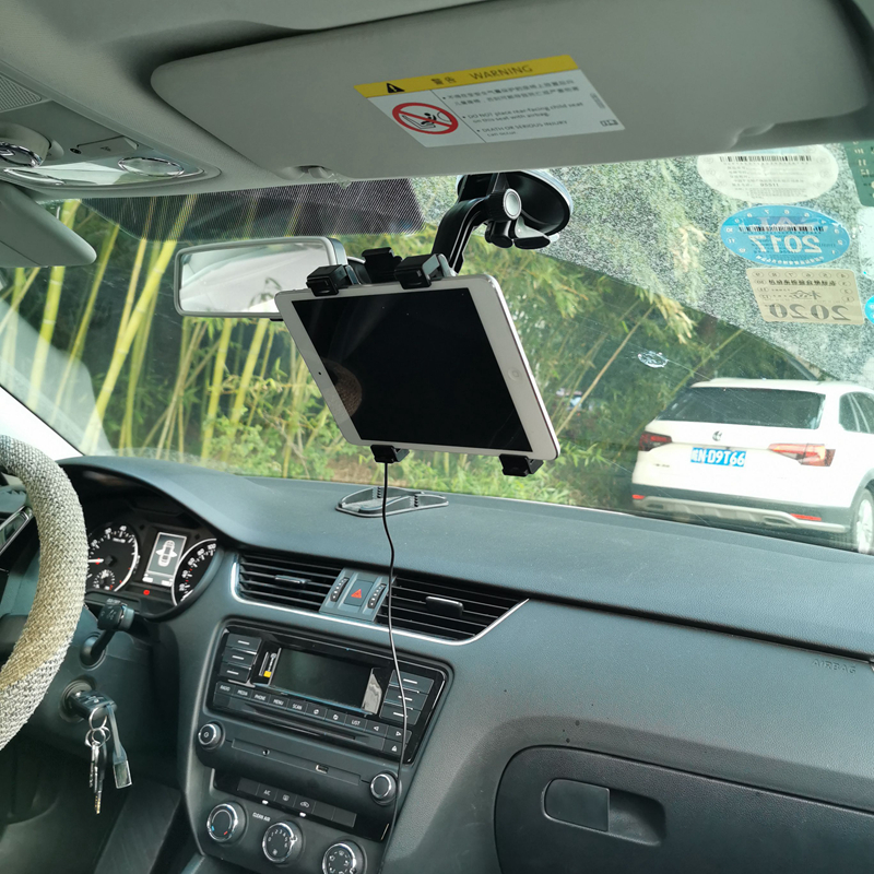 Motolovee justerbar bil tablet holder universal 360 rotations bil forrude sugekop montering holder stand beslag til ipad