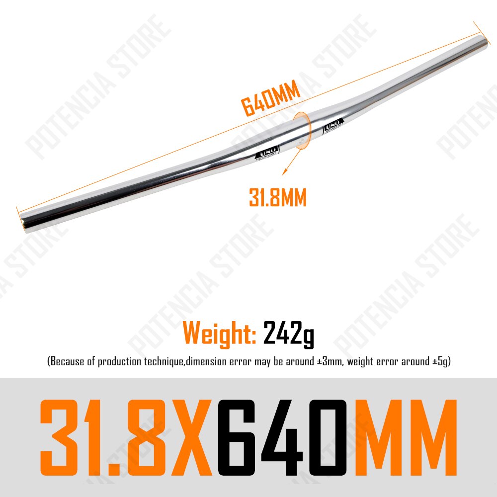 UNO Fahrrad Lenker Silber- 31.8MM Fahrrad erheben eben handhaben Bar Lenker 640/680/720/740/760mm Fahrrad Lenker MTB Bycicle Teil: eben Bar 640mm