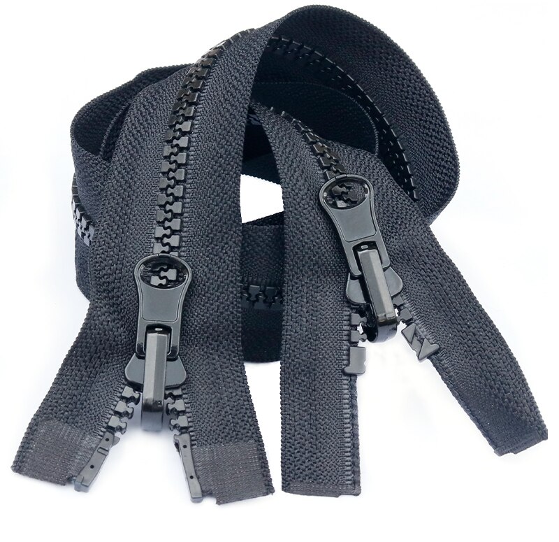 Meetee 60-100cm 5# Resin Zippers Double-sided Slider Open-end Zipper for Coat Jacket Repair Zip DIY Sewing Garment Accessories: Double Double-sided / 70cm