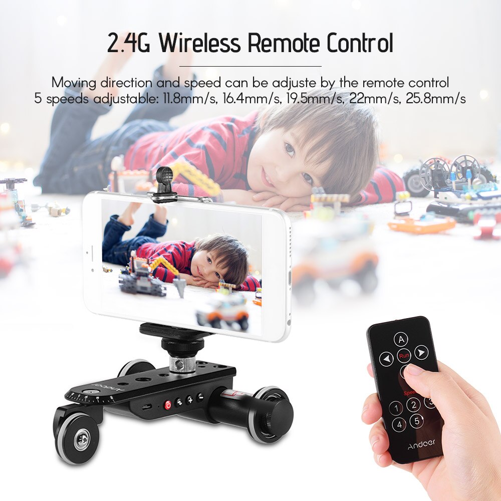 PPL-06S Camera Slider Skater 5 Speeds Car Action Camera Remote Control Phone Holder for iPhone Samsung for Nikon Sony DSLR